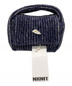 NKNITンニット）の古着「KNIT handbag　ニットハンドバッグ」｜ネイビー