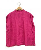 ticcaティッカ）の古着「リネンフレンチシャツ」｜ピンク