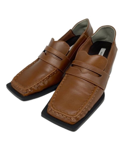 Ameri（アメリ）AMERI (アメリ) UND SQUARE TOE LOAFER スクエアトゥローファー 02221280820 ブラウン サイズ:Sの古着・服飾アイテム