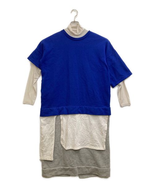 ENFOLD（エンフォルド）ENFOLD (エンフォルド) バックウォームレイヤードドレス ブルー サイズ:36の古着・服飾アイテム