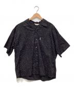 COOTIE PRODUCTIONSクーティープロダクツ）の古着「Splatter Open-Neck S/S Shirt」｜ブラック