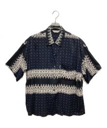 COOTIE PRODUCTIONS（クーティープロダクツ）の古着「Rayon Open Collar S/S Shirt」｜ブラック×ホワイト