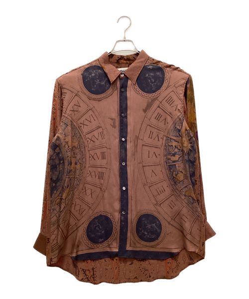 MAGLIANO（マリアーノ）MAGLIANO (マリアーノ) SURPLUS FOULARD PATCH SHIRT ブラウン サイズ:Sの古着・服飾アイテム