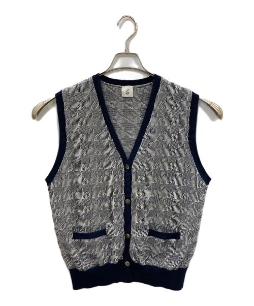 6(ROKU) BEAUTY&YOUTH（ロク ビューティーアンドユース）6(ROKU) BEAUTY&YOUTH (ロク ビューティーアンドユース) CHIDORI KNIT VEST ネイビー サイズ:表記なしの古着・服飾アイテム