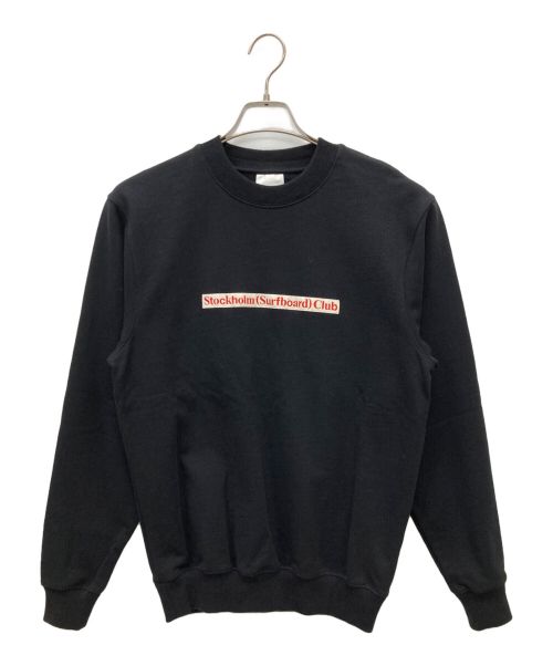 Stockholm(Surfboard)Club（ストックホルム サーフボード クラブ）Stockholm(Surfboard)Club (ストックホルム サーフボード クラブ)  ロゴパッチ クルーネックスウェット ブラック サイズ:SIZE　Sの古着・服飾アイテム