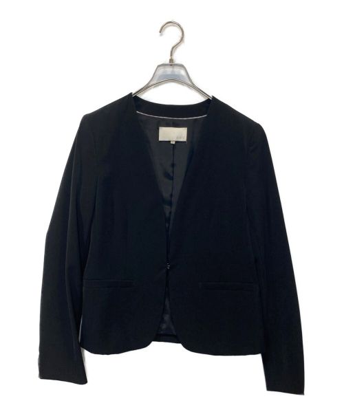 自由区（ジユウク）自由区 (ジユウク) ダブルクロス ノーカラージャケット ブラック サイズ:40の古着・服飾アイテム
