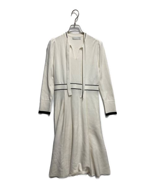 CELFORD（セルフォード）CELFORD (セルフォード) ボウタイニットワンピース ホワイト サイズ:36の古着・服飾アイテム