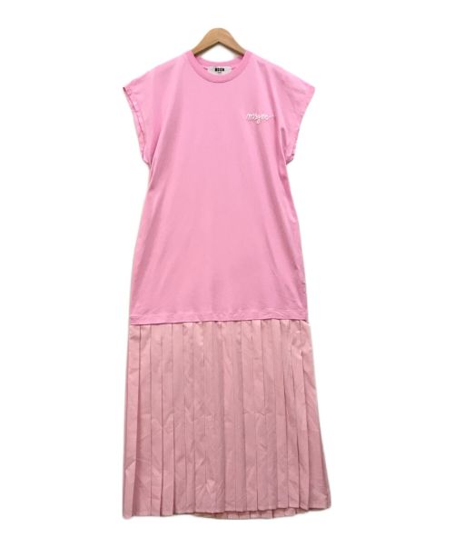 MSGM（エムエスジーエム）MSGM (エムエスジーエム) ドッキングノースリーブワンピース ピンク サイズ:Sの古着・服飾アイテム