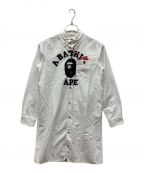 A BATHING APEアベイシングエイプ）の古着「COLLEGE SHIRT ONEPIECE L」｜ホワイト