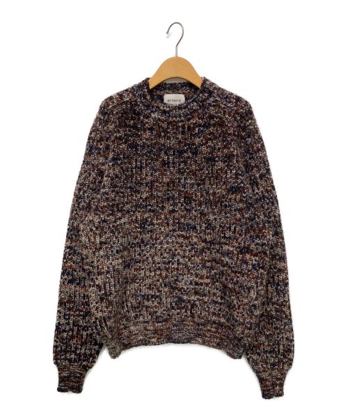 artens（アーテンス）artens (アーテンス) Print Dye Yarn Crew Neck Pullover ブラウン サイズ:5の古着・服飾アイテム