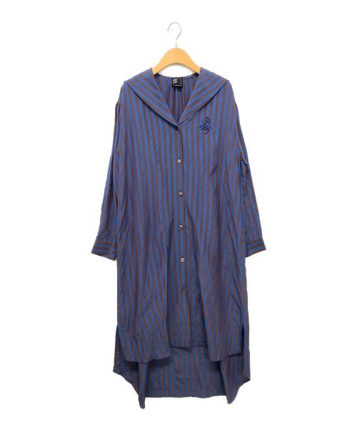 KEITA MARUYAMA（ケイタマルヤマ）KEITA MARUYAMA (ケイタマルヤマ) Stripe Sailor シャツドレス ブルー サイズ:00の古着・服飾アイテム