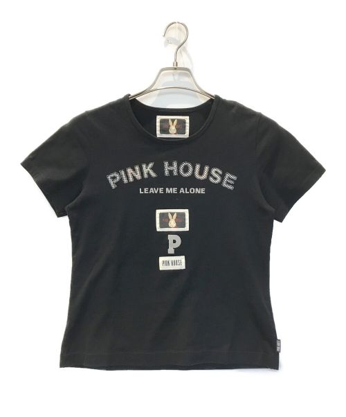 PINK HOUSE（ピンクハウス）PINK HOUSE (ピンクハウス) ワッペンTシャツ ブラック サイズ:3の古着・服飾アイテム