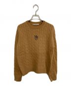 Mardi Mercrediマルディメクルディ）の古着「CASHIMERE BLENDED CABLE CREW NECK MRCO」｜ブラウン