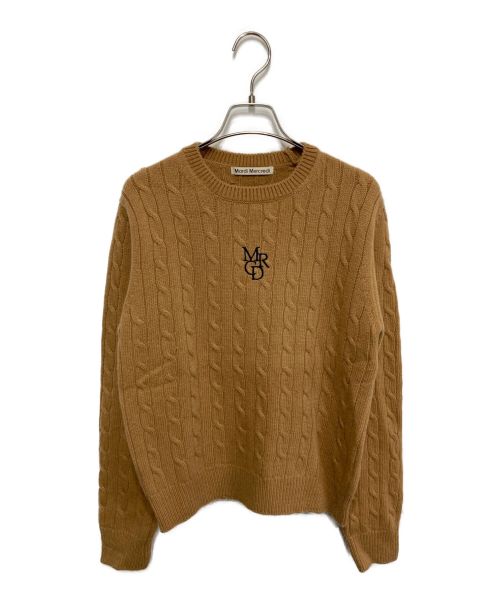 Mardi Mercredi（マルディメクルディ）Mardi Mercredi (マルディメクルディ) CASHIMERE BLENDED CABLE CREW NECK MRCO ブラウン サイズ:ONE SIZEの古着・服飾アイテム