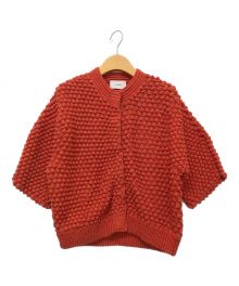 CLANE（クラネ）の古着「3D DOT HALF SLEEVE KNIT CARDIGAN」｜レッド