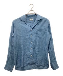 ALESSANDRO GHERARDI×BEAMS F（アレッサンドロ ゲラルディ×ビームスエフ）の古着「別注 ISCHIA リネン オープンカラーシャツ」｜スカイブルー