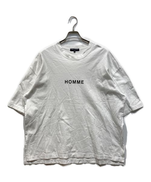 COMME des GARCONS HOMME（コムデギャルソン オム）COMME des GARCONS HOMME (コムデギャルソン オム) 綿度詰天竺 製品プリント Tシャツ ホワイト サイズ:Lの古着・服飾アイテム