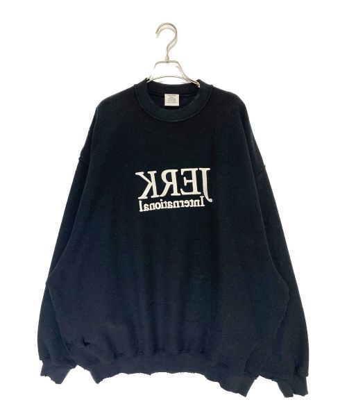 VETEMENTS（ヴェトモン）VETEMENTS (ヴェトモン) DESTROYED JERK SWEATSHIRT ブラック サイズ:XSの古着・服飾アイテム