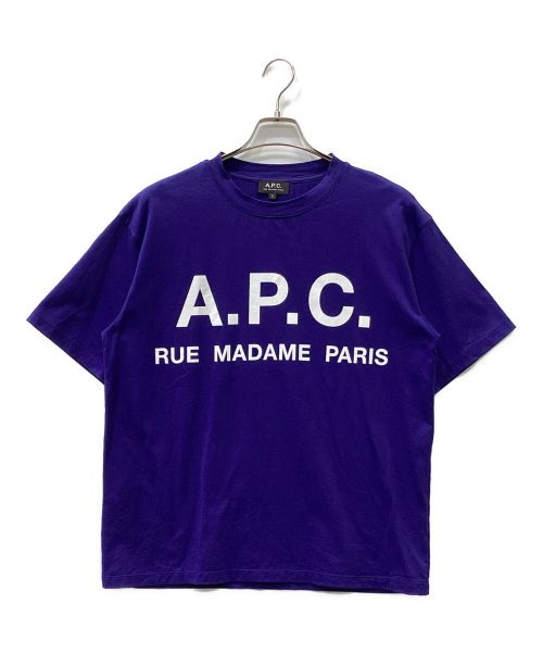 A.P.C.（アーペーセー）A.P.C. (アーペーセー) EDIFICE (エディフィス) ビッグロゴ オーバーサイズTシャツ ブルー サイズ:Sの古着・服飾アイテム