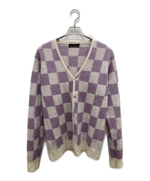 UNUSED（アンユーズド）UNUSED (アンユーズド) CHECKERED PATTERN KNIT パープル×ホワイト サイズ:3(L)の古着・服飾アイテム