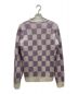 UNUSED (アンユーズド) CHECKERED PATTERN KNIT パープル×ホワイト サイズ:3(L)：10800円