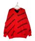 BALENCIAGA（バレンシアガ）の古着「ALLOVER LOGO CREW KNIT」｜レッド