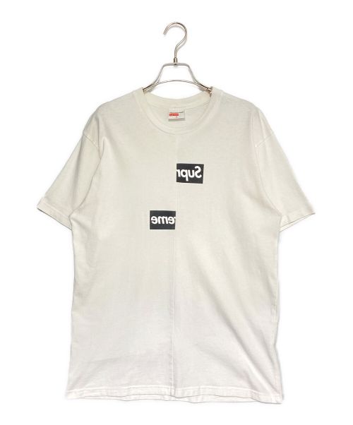 SUPREME（シュプリーム）SUPREME (シュプリーム) COMME des GARCONS SHIRT (コムデギャルソンシャツ) Split Box Logo Tee ホワイト サイズ:Mの古着・服飾アイテム