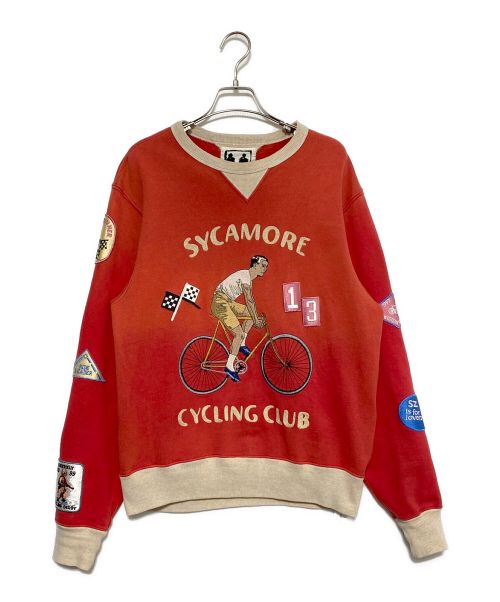 samuel zelig（サミュエル ゼリグ）samuel zelig (サミュエル ゼリグ) CYCLING CREWNECK レッド サイズ:Sの古着・服飾アイテム