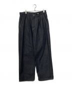 Graphpaperグラフペーパー）の古着「Colorfast Denim Two Tuck Pants」｜インディゴ