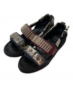 TOGA PULLA×BEAMSトーガ プルラ×ビームス）の古着「METAL EMBOSS SANDAL」｜ブラック