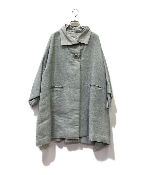 ISSEY MIYAKE（イッセイミヤケ）ISSEY MIYAKE (イッセイミヤケ) Aラインリネン混コート スカイブルー サイズ:3の古着・服飾アイテム