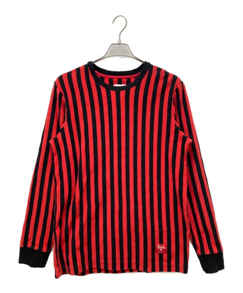 SUPREME（シュプリーム）SUPREME (シュプリーム) 縦stripe L/S TEE レッド×ブラック サイズ:SIZE Mの古着・服飾アイテム