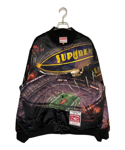 SUPREME（シュプリーム）SUPREME (シュプリーム) MITCHELL & NESS (ミッチェルアンドネス) STADIUM Satin VARSITY Jacket ブラック サイズ:XLの古着・服飾アイテム