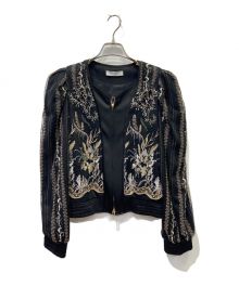 MURRAL（ミューラル）の古着「Petal lace zipped jacket」｜ブラック