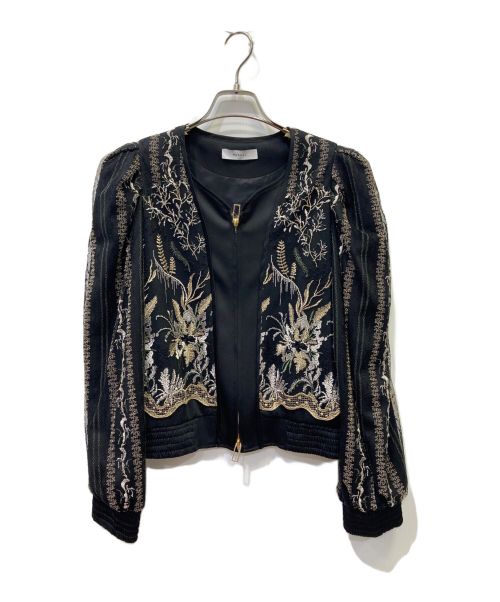 MURRAL（ミューラル）MURRAL (ミューラル) Petal lace zipped jacket ブラック サイズ:FREEの古着・服飾アイテム