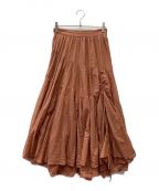 HER LIP TOハーリップトゥ）の古着「Asymmetric Tiered Cotton Skirt」｜ピンク