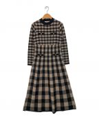 HER LIP TOハーリップトゥ）の古着「Plaid Jacquard Knit Dress」｜ベージュ