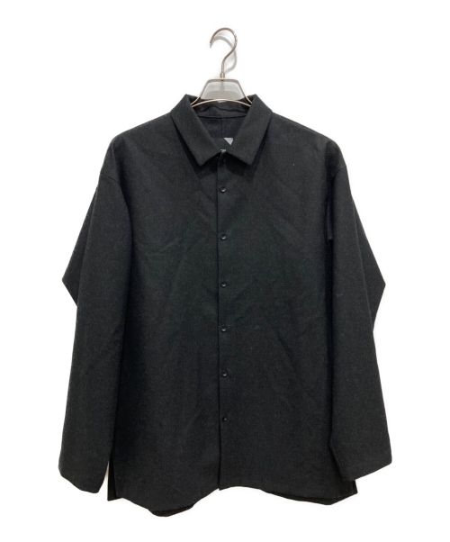 ATON（エイトン）ATON (エイトン) WOOL SAXONY OVERSIZED シャツ ブラック サイズ:4の古着・服飾アイテム