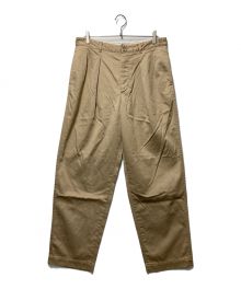 Graphpaper（グラフペーパー）の古着「Suvin Chino Tuck Tapered Pants」｜ベージュ