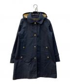 BURBERRY BLUE LABELバーバリーブルーレーベル）の古着「ステンカラーコート E1A32-102-29  黄ノバチェック柄」｜ネイビー