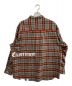 uniform experiment (ユニフォームエクスペリメント) FLANNEL CHECK GOTHIC LOGO BAGGY SHIRT/フランネルチェックシャツ/UE-232003 グレー×レッド サイズ:3：8000円