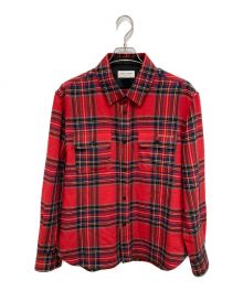 Saint Laurent Paris（サンローランパリ）の古着「タータンチェックシャツ」｜レッド