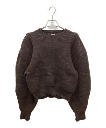 H BEAUTY&YOUTH（エイチ ビューティー&ユース）の古着「5GAUGE VOLUME SLEEVE PULLOVER KNIT」｜ブラウン