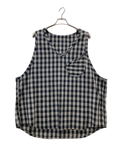 Porter Classic（ポータークラシック）Porter Classic (ポータークラシック) PALAKA V-NECK VEST ブラック×ホワイト サイズ:1の古着・服飾アイテム