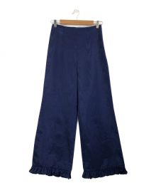 batsheva（バットシェバ）の古着「Ruffle-hem Flared Trousers」｜ネイビー