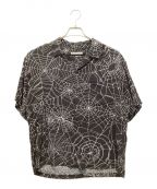 NEIGHBORHOODネイバーフッド）の古着「SPIDERWEB HAWAIIAN SHIRT SS」｜ブラック