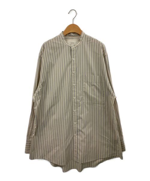 TODAYFUL（トゥデイフル）TODAYFUL (トゥデイフル) Stripe Over Shirts ベージュ×ブルー サイズ:Fの古着・服飾アイテム