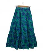 sara mallikaサラマリカ）の古着「Gauze Voile Big Flower Print Skirt」｜グリーン
