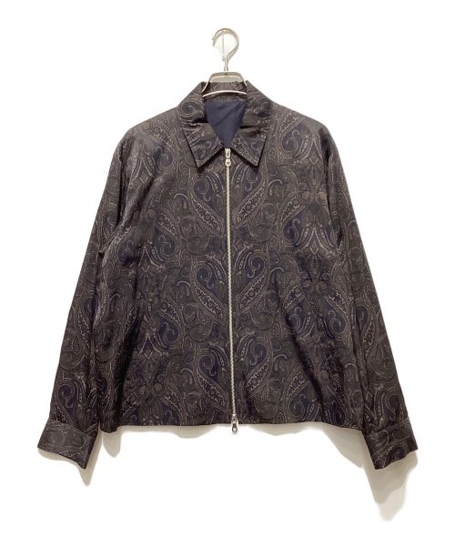 URU（ウル）URU (ウル) RAYON ZIPUP BLOUSON レーヨン ジップアップブルゾン ブラック サイズ:2の古着・服飾アイテム