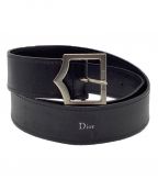 DIOR HOMMEディオール オム）の古着「D バックル レザー ベルト」｜ブラック